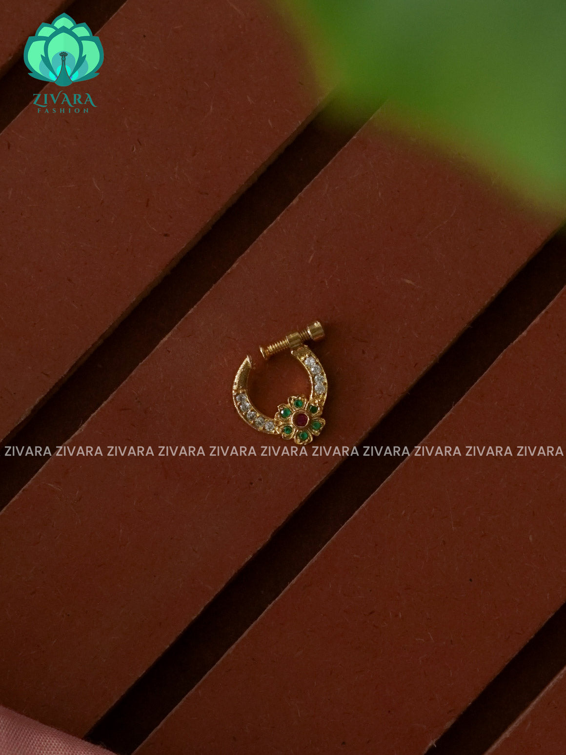 TRADITIONAL RING TYPE NON PIERCING NOSEPIN- ZIVARA FASHION