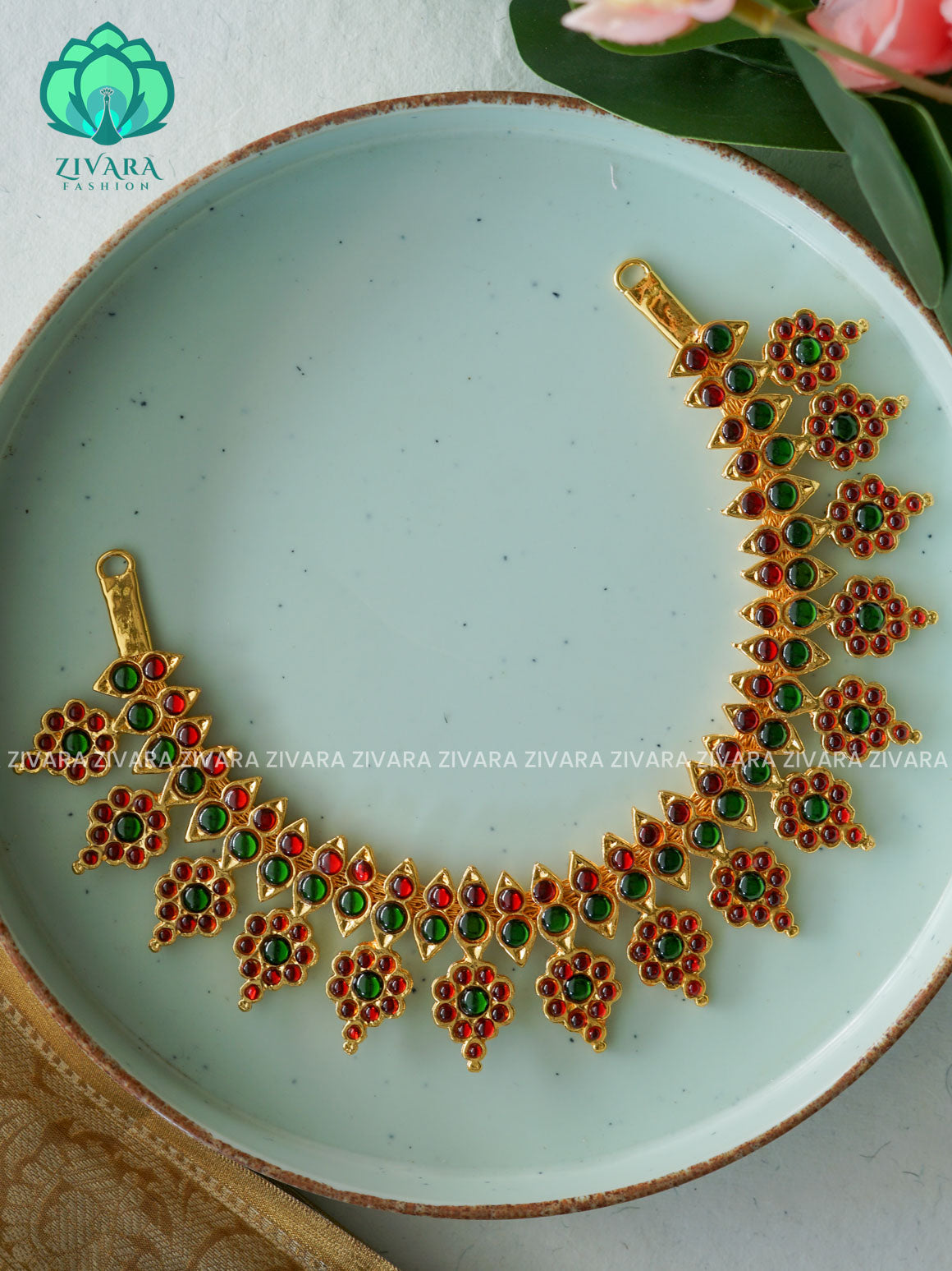 RED AND GREEN  JWALA  - HANDMADE NECKWEAR- latest kemp dance jewellery collection