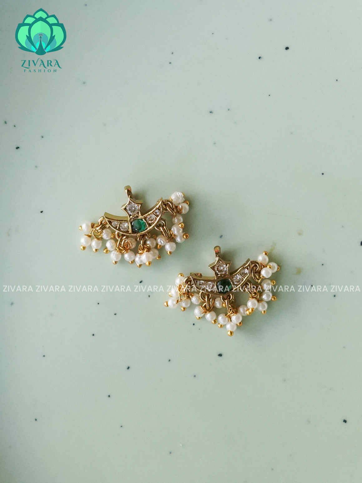 GREEN STAR MOTIF BUGADIS  - latest jewellery collection- zivara fashion