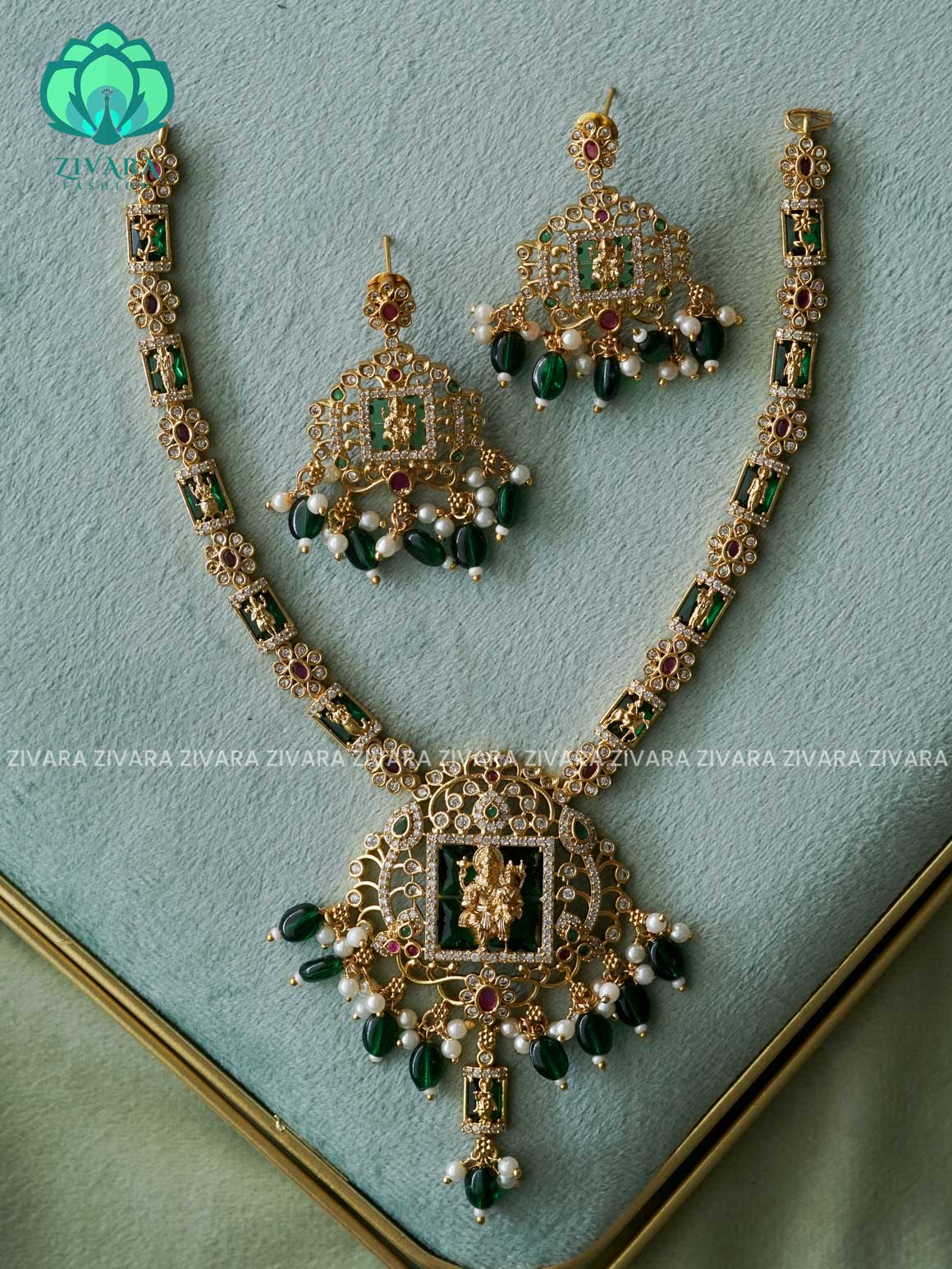 HOTSELLING - DASAVATHARAM - Traditional south indian premium neckwear with earrings- Zivara Fashion- latest jewellery design