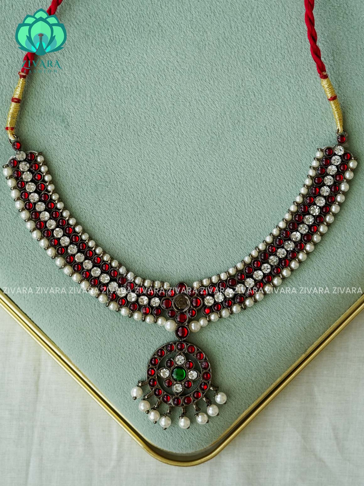 BLACK - MALAVIKA - Simple kemp attigai neckwear - latest kemp dance jewellery collection