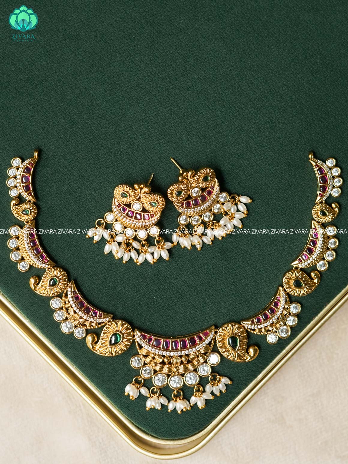 MOON NECKWEAR WITH MANGA MOTIF - Traditional PREMIUM neckwear with earrings- Zivara Fashion
