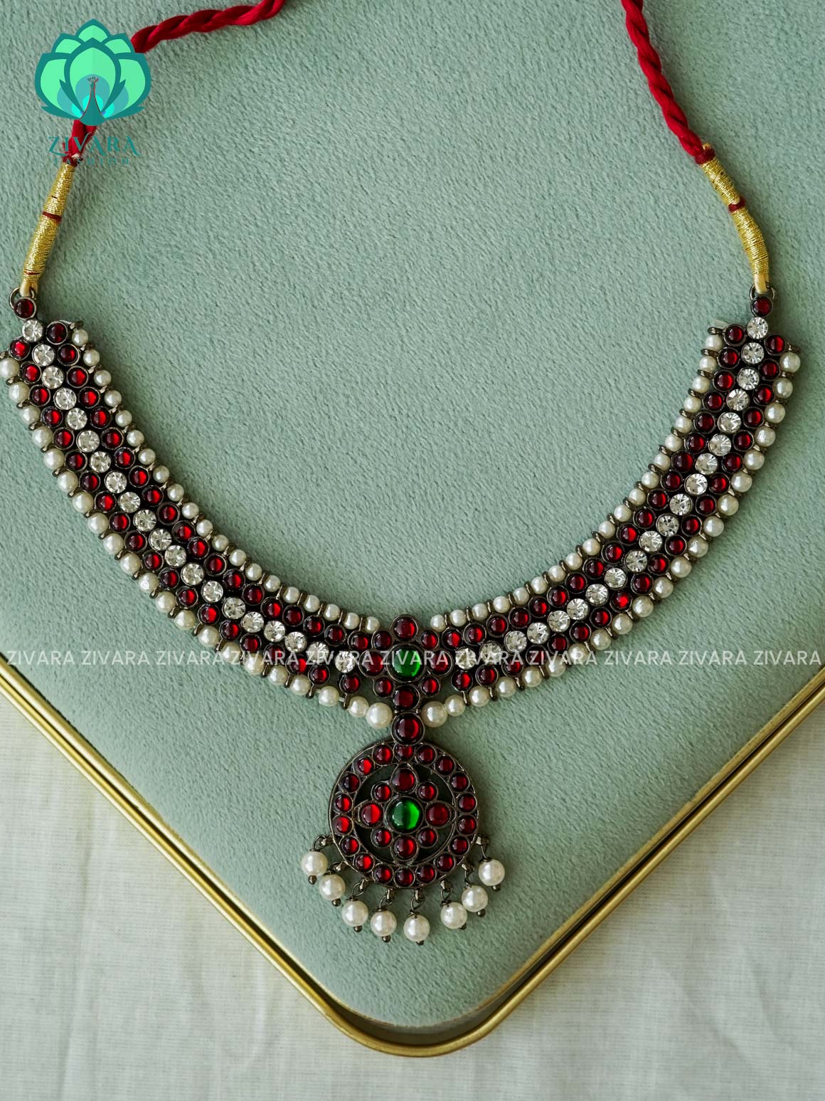 BLACK - MALAVIKA - Simple kemp attigai neckwear - latest kemp dance jewellery collection