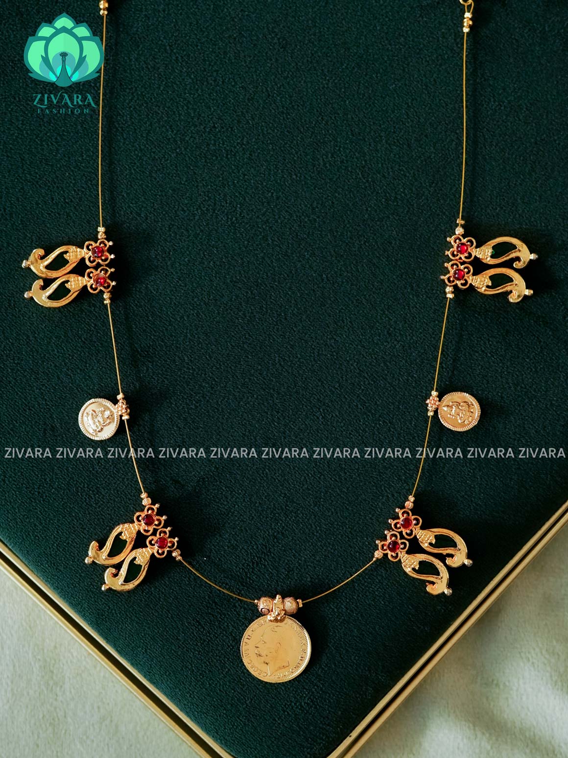KAMALI -PALAKKAD  -TAMARA INVISIBLE MINIMAL ELEGANT HANDMADE NECKLACE WITH BRILLIANT FINISH MOTIFS- ZIVARA FASHION
