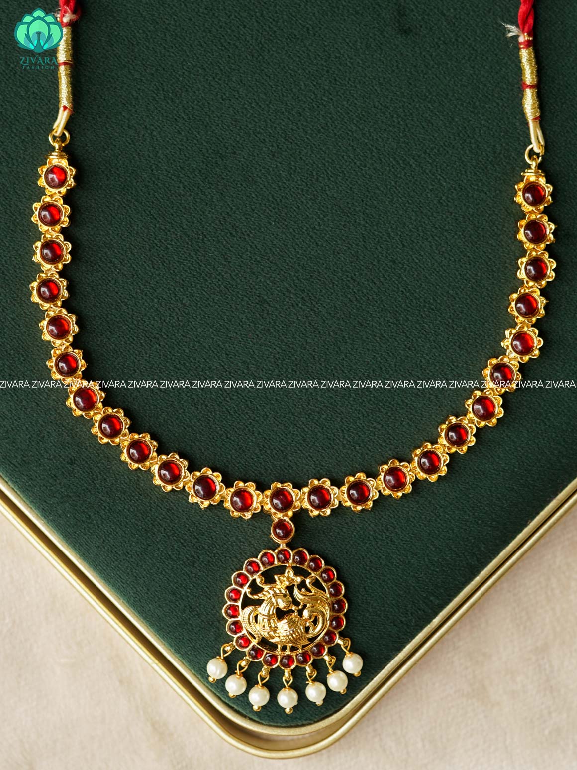 PEACOCK PENDANT - Simple kemp attigai neckwear - latest kemp dance jewellery collection