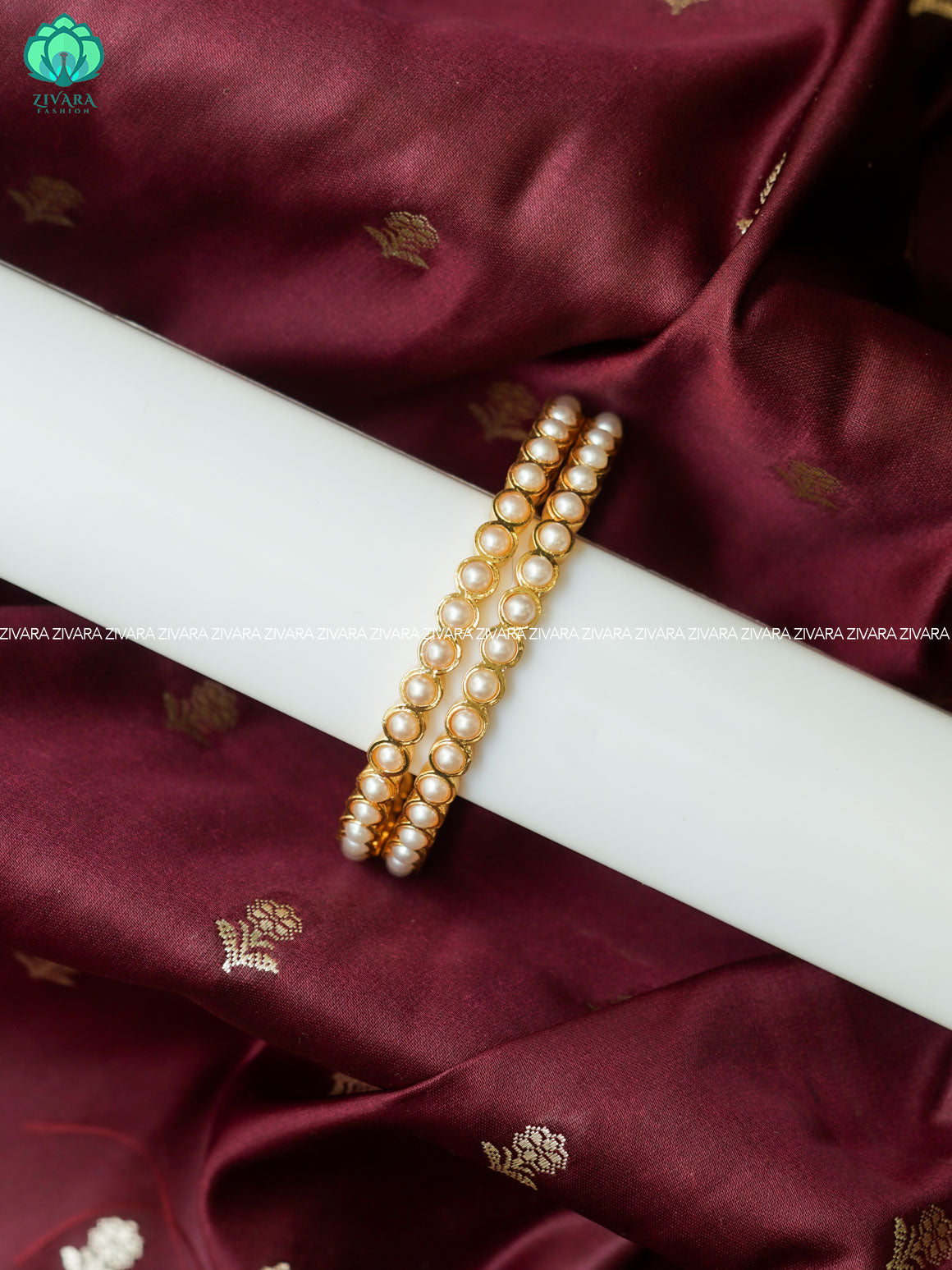 2 piece trending pearl premium finish bangles -latest jewellery collection - ZIVARA FASHION