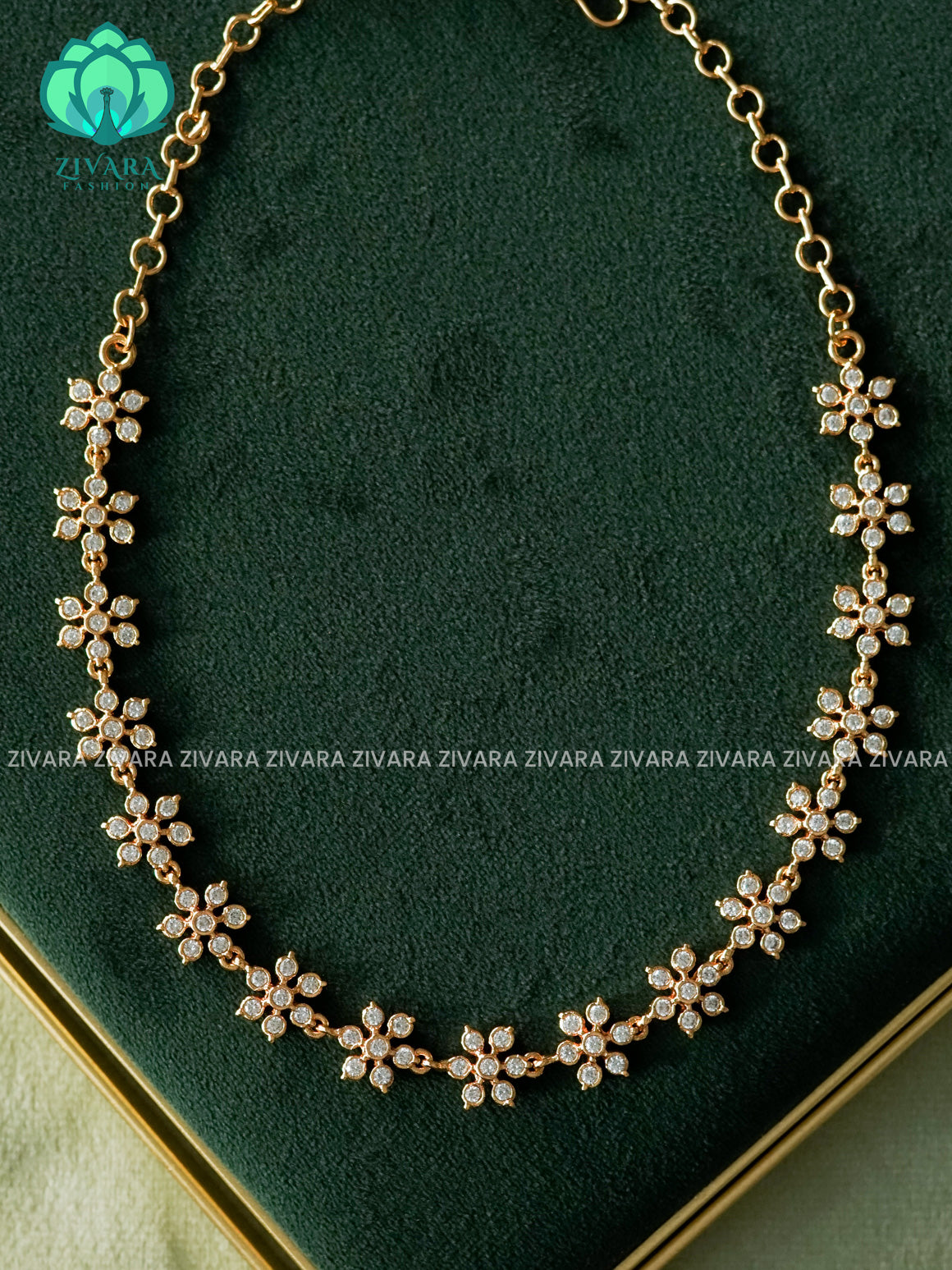 AMBIGAI-MOTIF FREE MICROGOLD POLISH Necklace  - Zivara Fashion- latest jewellery design