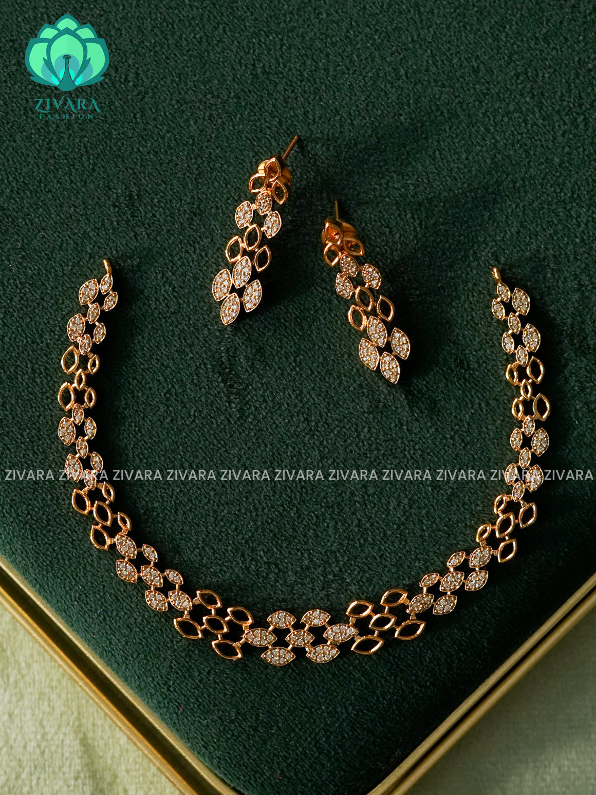 KANYA WHITE -  stylish and minimal elegant neckwear with earrings- Zivara Fashion