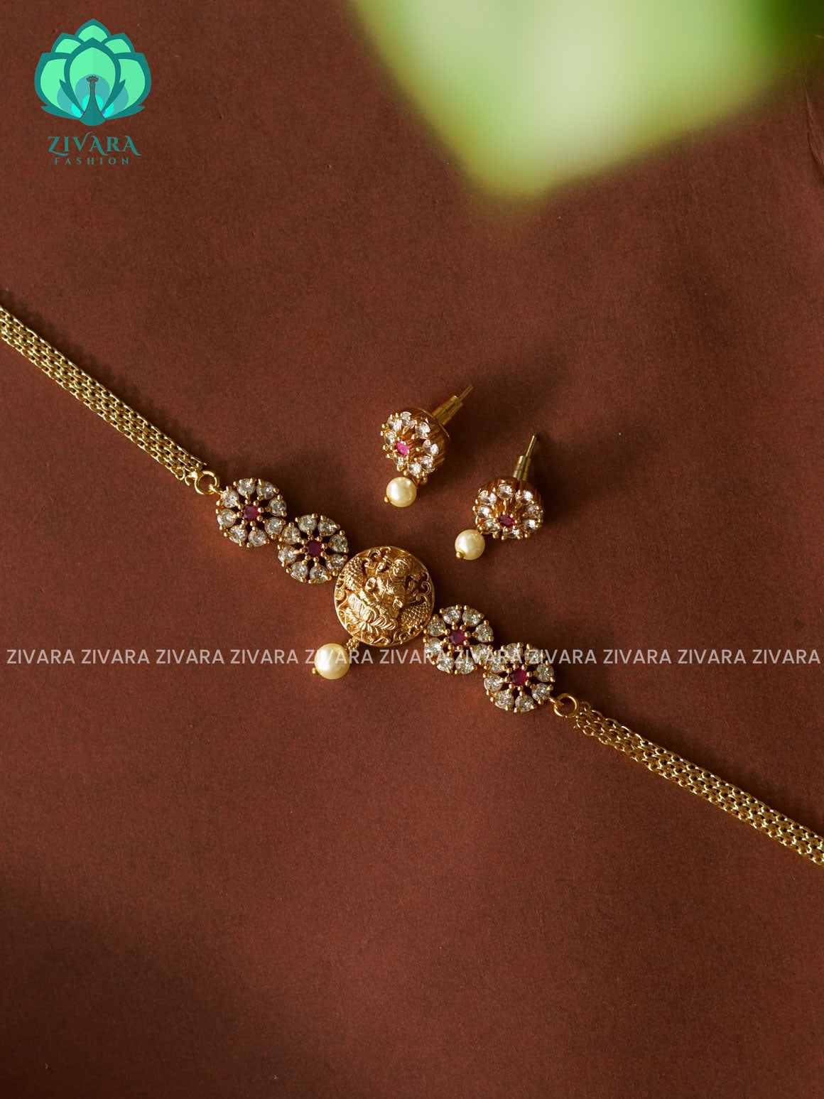 SMALL SIZE TEMPLE   -TRADITIONAL CHOKER COLLECTION WITH EARRINGS- LATEST JEWELLERY COLLECTION