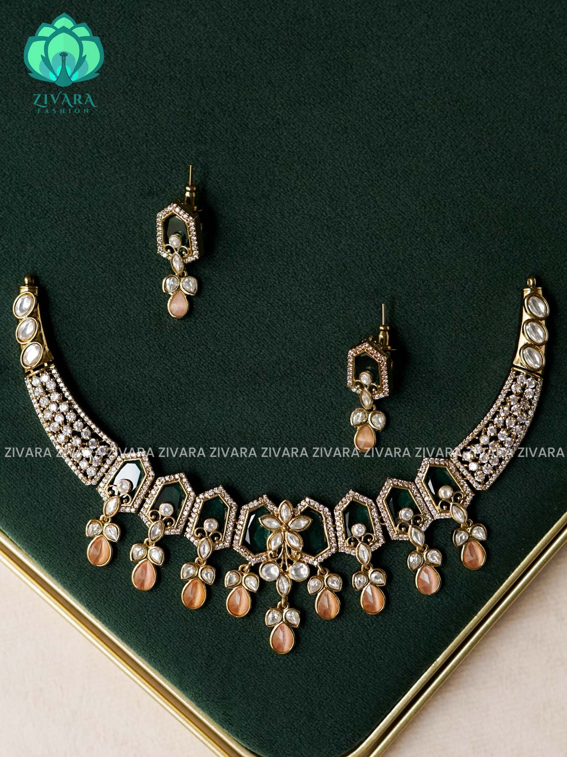 AKSHAYAM - EXUBERANT BRIDAL HASLI  NECKWEAR WITH EARRINGS- LATEST JEWELLERY COLLECTION