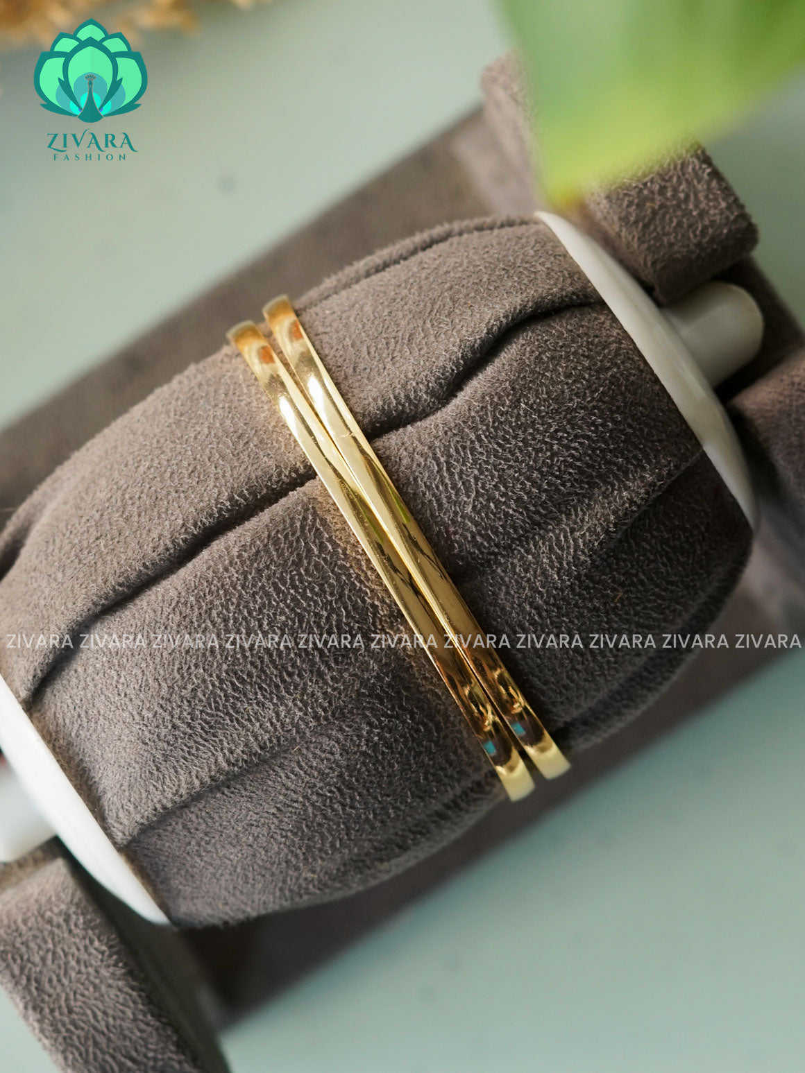 2 piece gold polish - Premium quality daily use bangles - Zivara fashion
