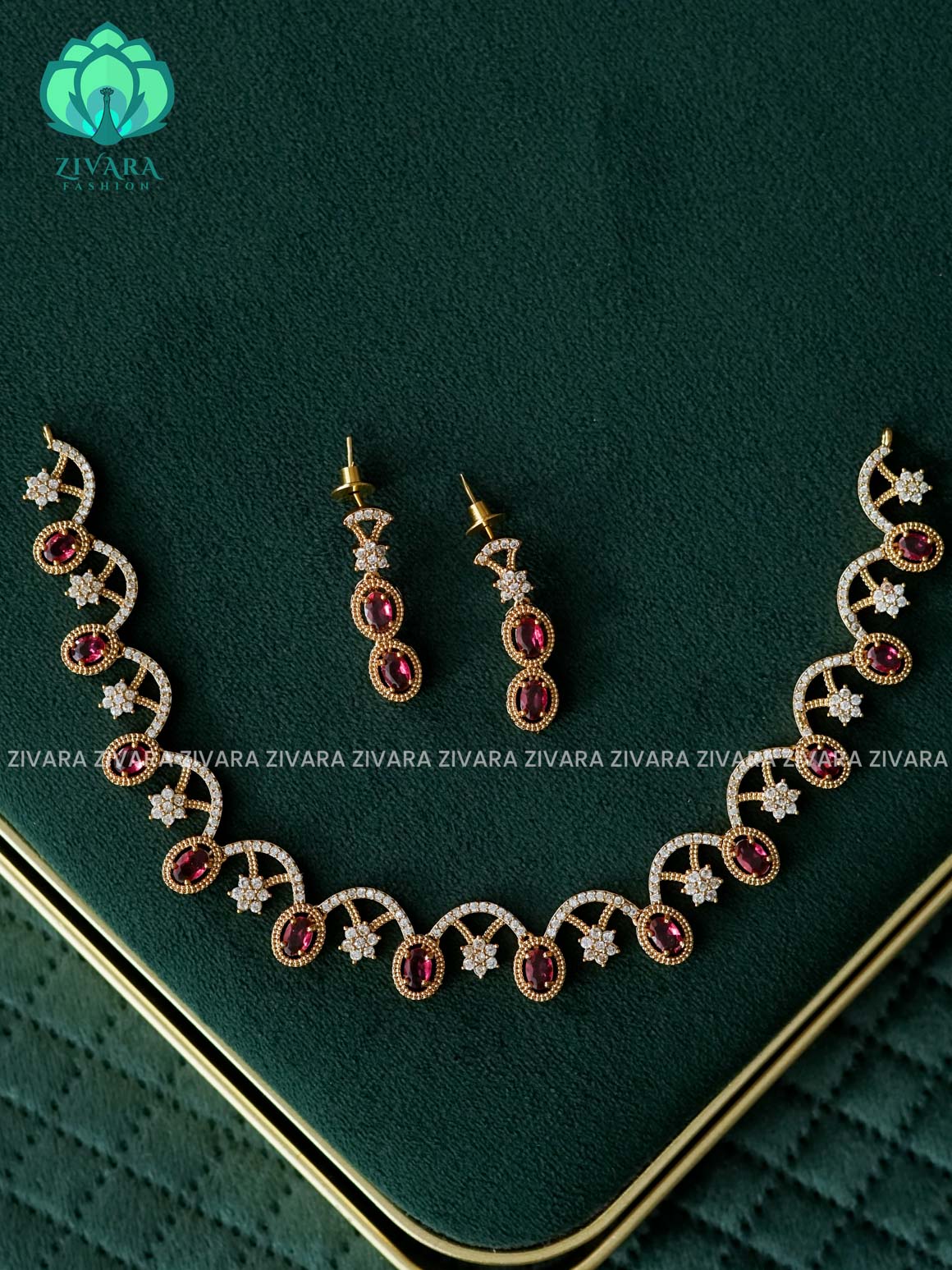 PINK CURVY MOTIF - stylish and minimal elegant neckwear- Zivara Fashion