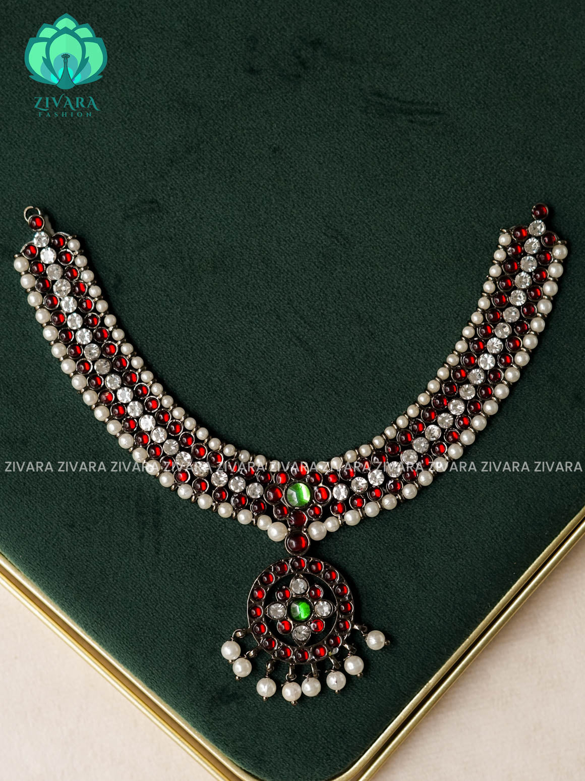 BLACK - MALAVIKA - Simple kemp attigai neckwear - latest kemp dance jewellery collection