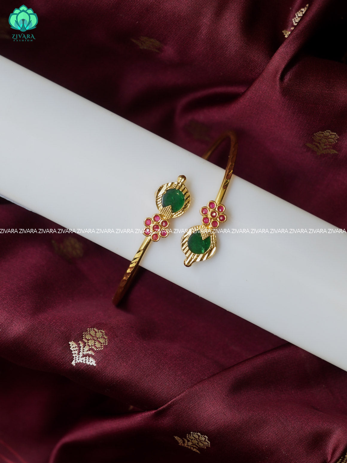 1 piece PALAKKAD KADA - Premium gold FINISH free size  kada bangle- latest jewellery collection- Zivara Fashion