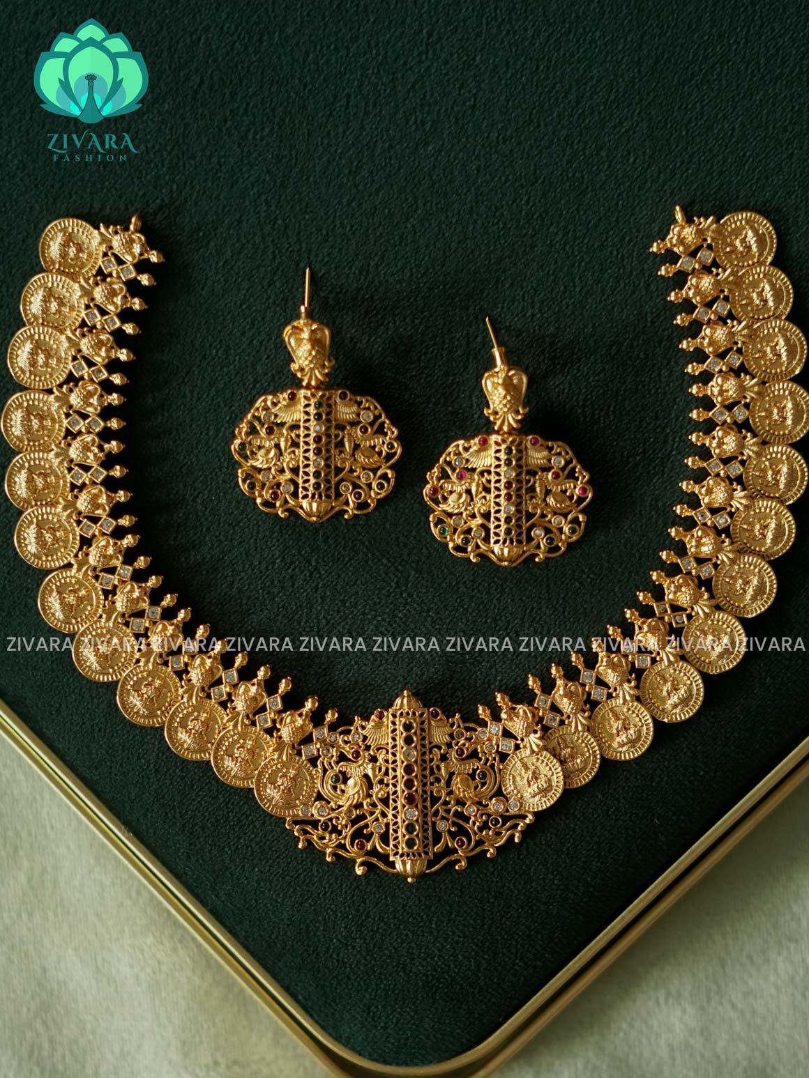TEMPLE COIN - Traditional PREMIUM neckwear with earrings- Zivara Fashion