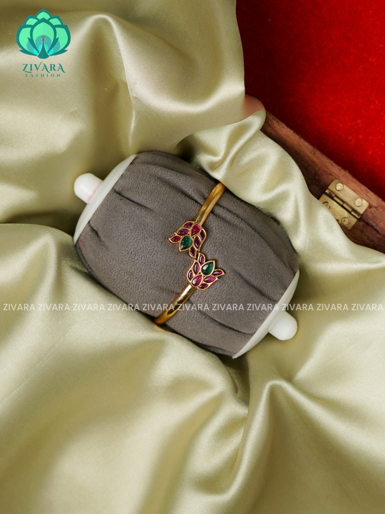 1 piece free size rose  KADA -Premium gold FINISH kada bangle- latest jewellery collection- Zivara Fashion