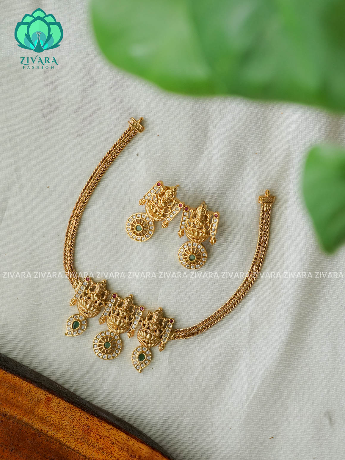 Flexible chain and TEMPLE pendant   -Traditional south indian premium neckwear without earrings- Zivara Fashion- latest jewellery design.