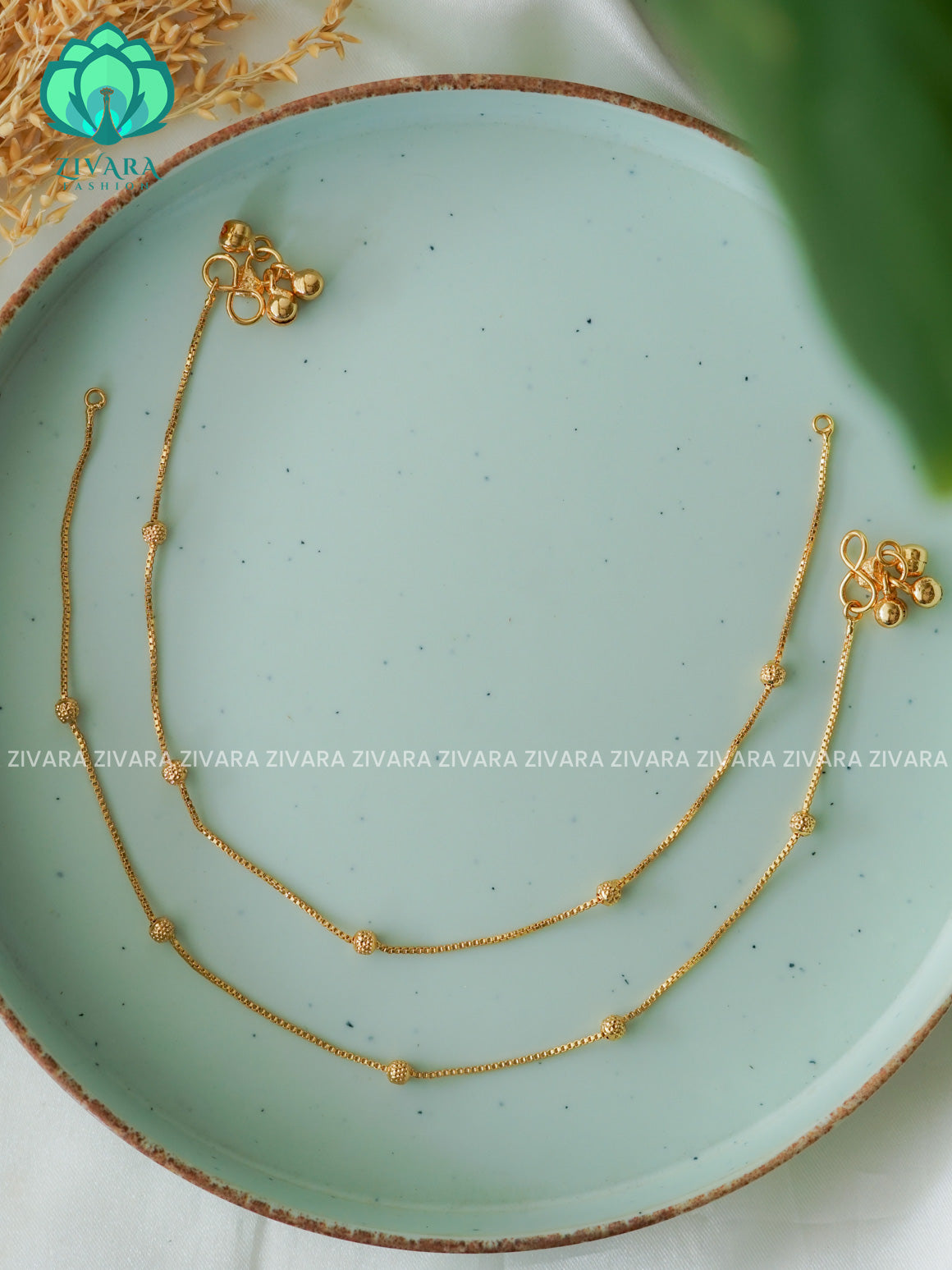 Trending HEAVY  GOLD DAILY  wear anklets (10.5 inch approx )for women- latest jewellery- ZIVARA FASHION