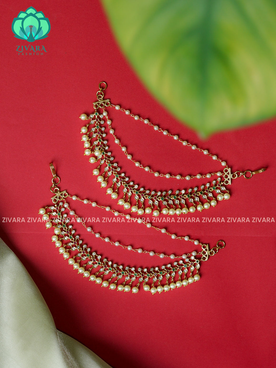 Traditional heavy earchains /maatals- bridal accessory- zivara fashion-latest jewellery collection