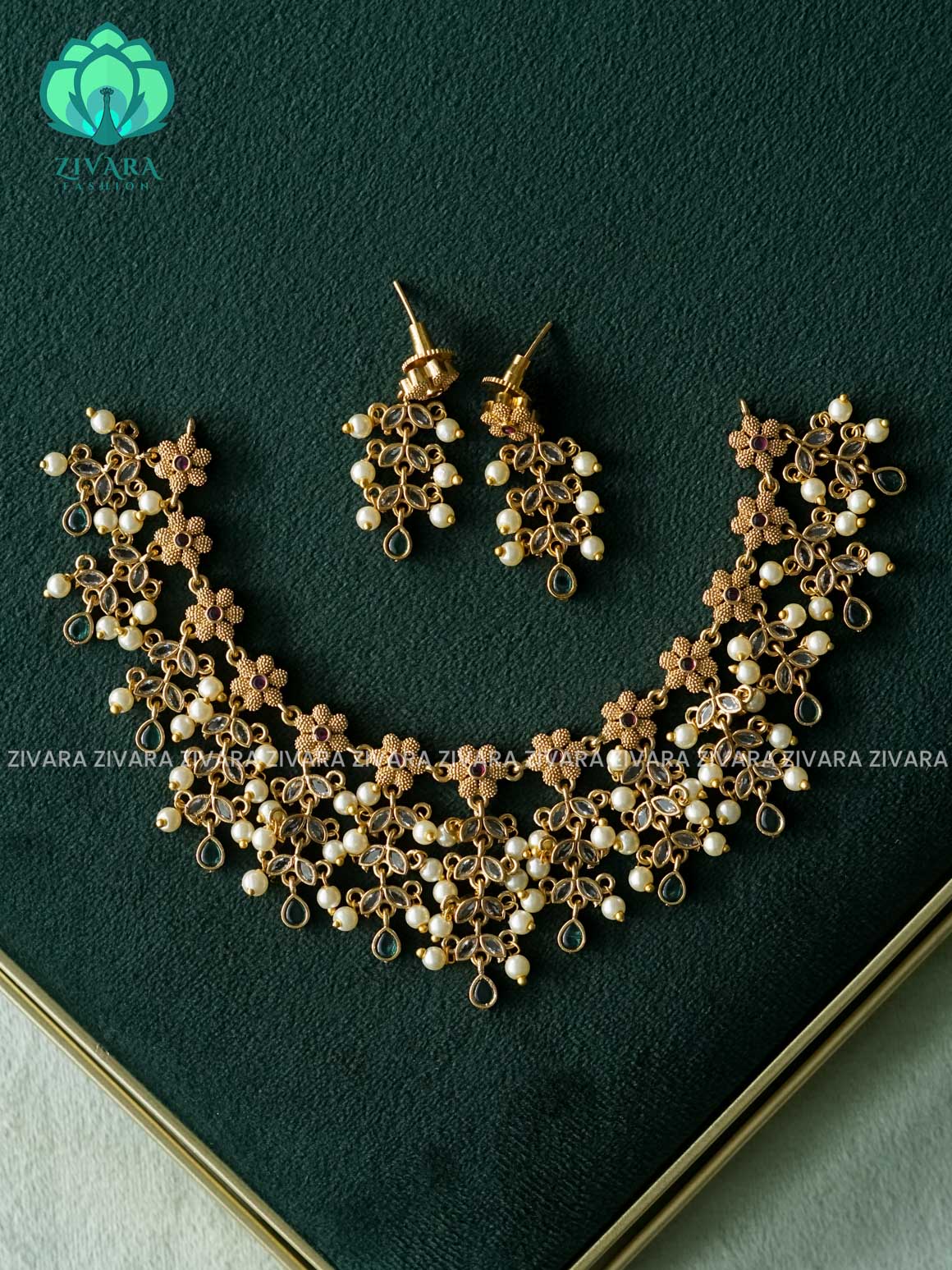 GRAND KIDS FRIENDLY FLORAL - stylish and minimal elegant neckwear with earrings- Zivara Fashion