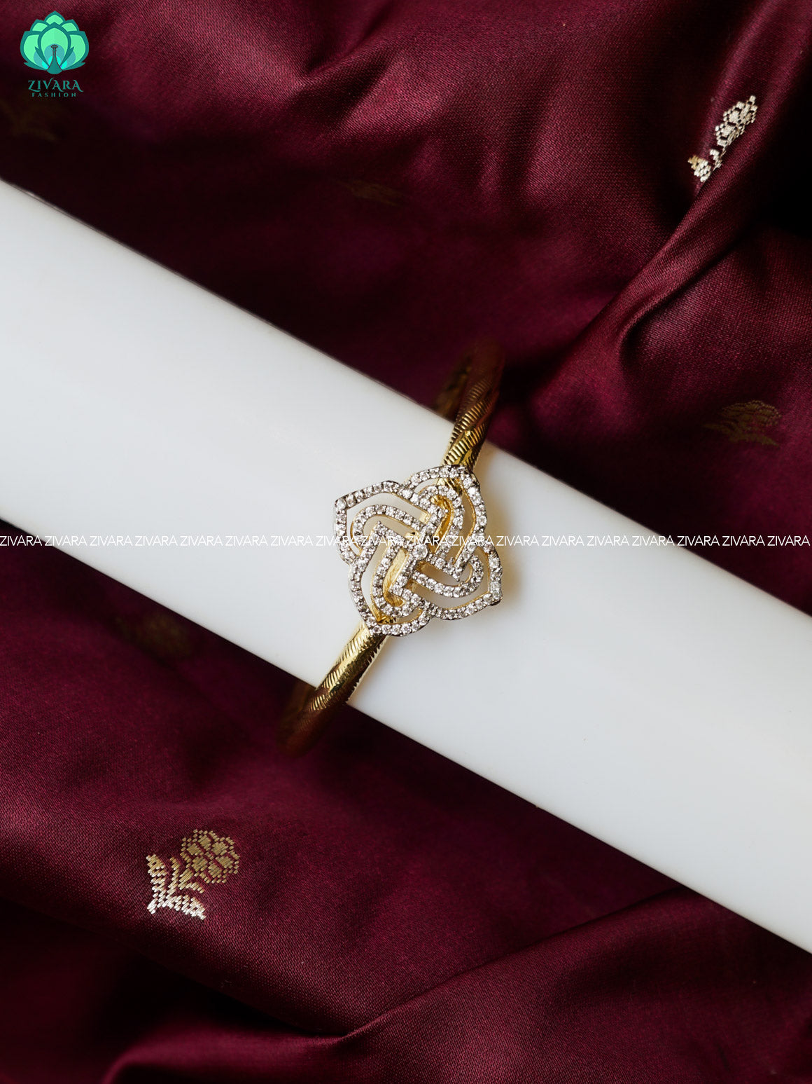 ZYRA -STYLES - 1 piece rhodium polish free size open type KADA - Zivara Fashion