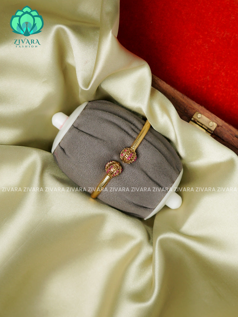 1 piece free size ball  KADA -Premium gold FINISH kada bangle- latest jewellery collection- Zivara Fashion