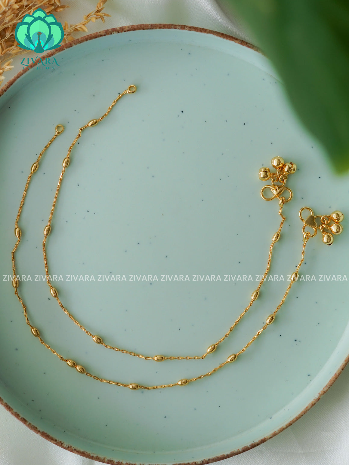 Trending HEAVY  GOLD DAILY  wear anklets (10.5 inch approx )for women- latest jewellery- ZIVARA FASHION