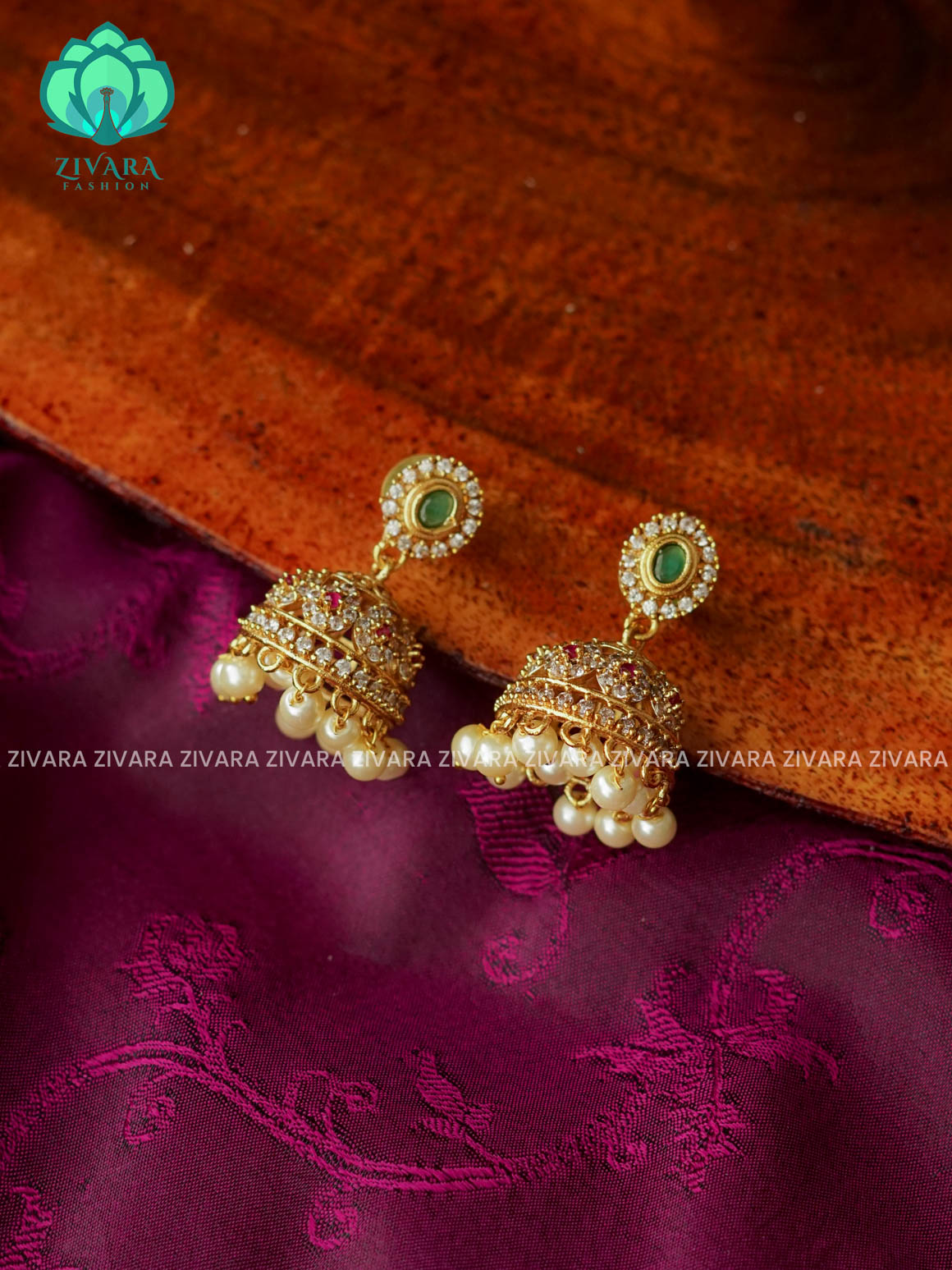 Small size kids friendly - TRADITIONAL PREMIUM MATTE  polish JHUMKA- latest jewellery collection- zivara fashion