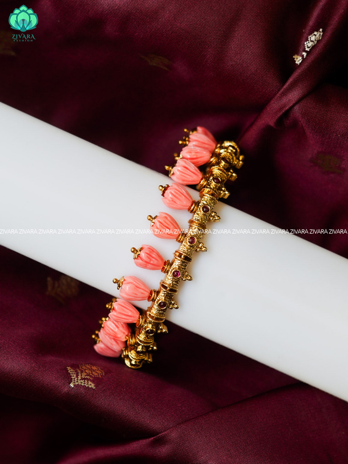 Pavalamalli beads - Traditional south indian gold polish bangles  - Premium quality daily use bangles - Zivara fashion