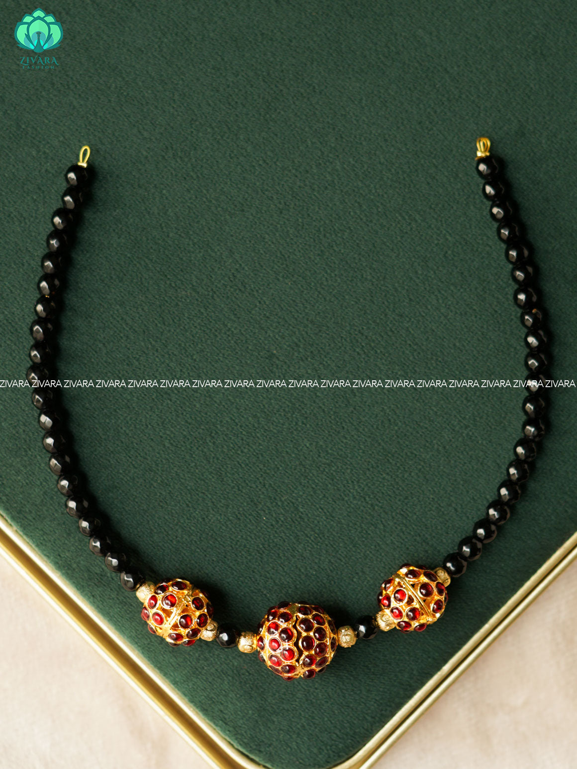 RUDHRA BLACK BEADS -  HANDMADE NECKWEAR  - latest kemp dance jewellery collection