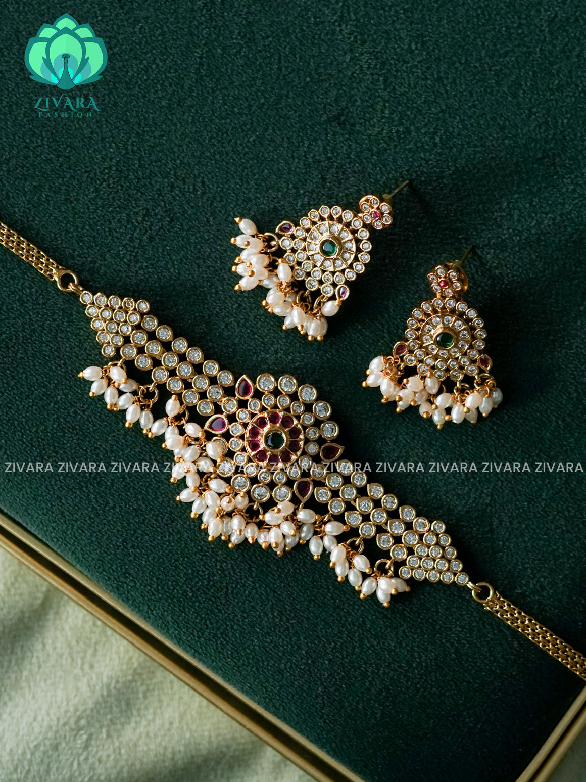 AD STONE CHOKER - TRADITIONAL CHOKER COLLECTION - LATEST JEWELLERY COLLECTION
