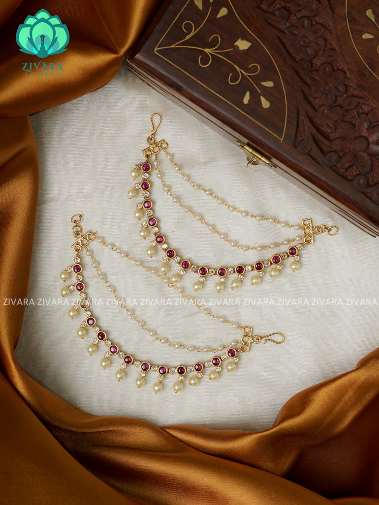 Traditional heavy earchains /maatals- bridal accessory- zivara fashion-latest jewellery collection