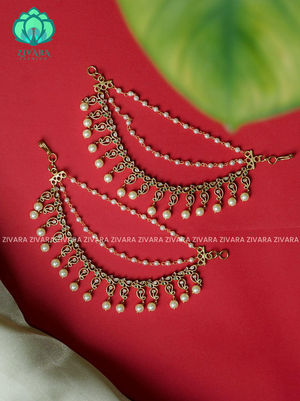 Traditional heavy earchains /maatals- bridal accessory- zivara fashion-latest jewellery collection