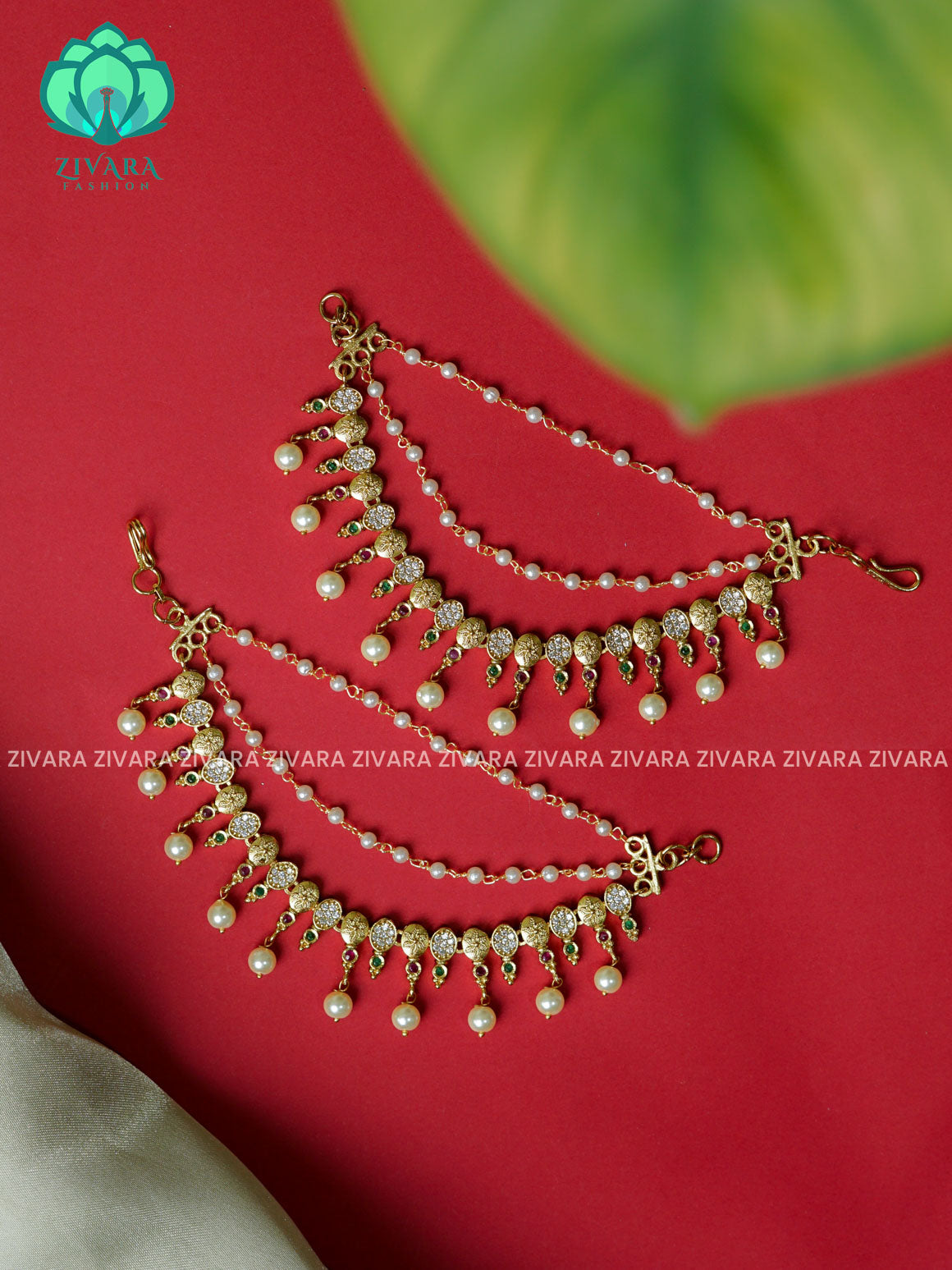 Traditional heavy earchains /maatals- bridal accessory- zivara fashion-latest jewellery collection