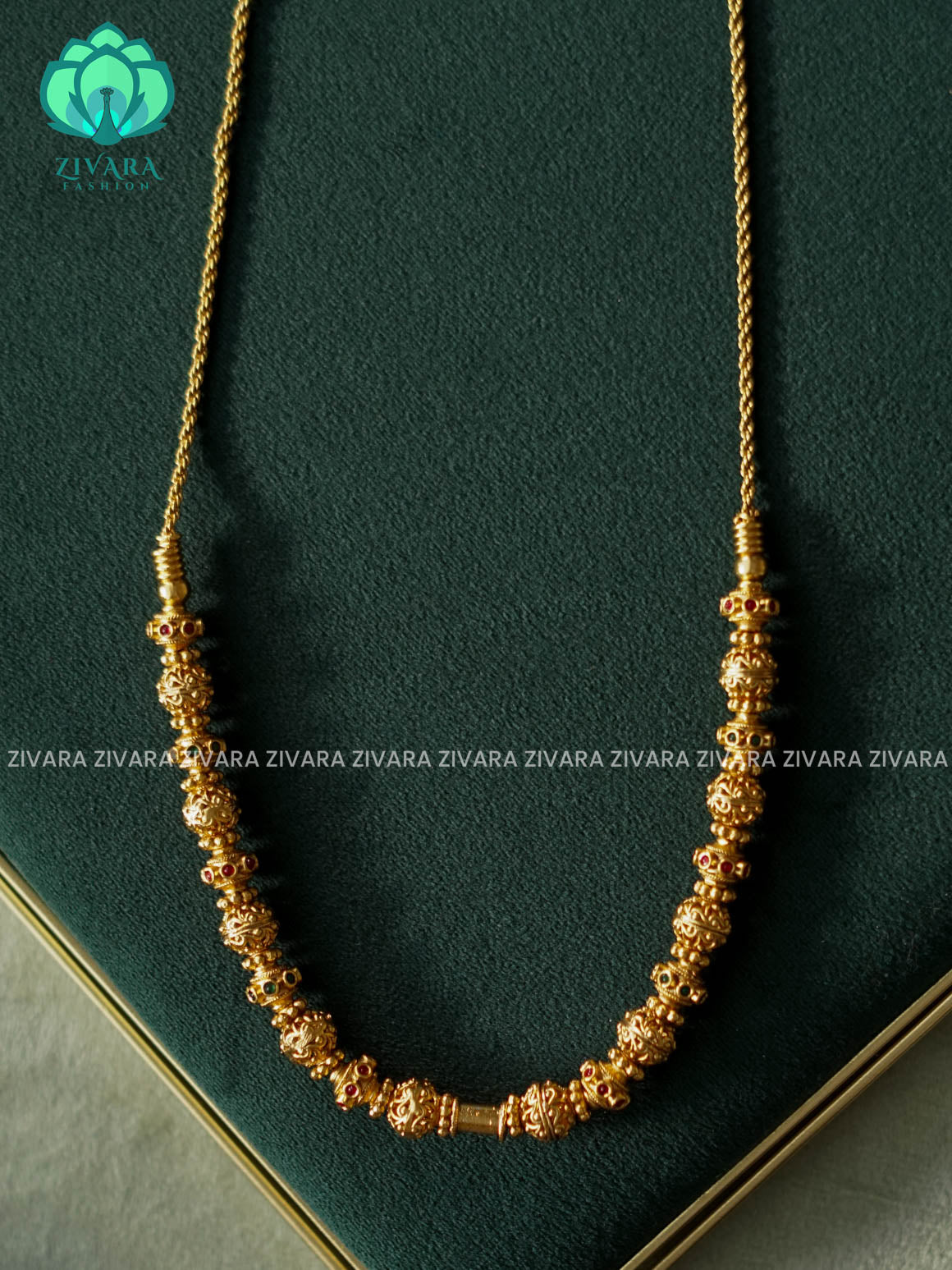 Akshayam- heavy ball chain  -Traditional south indian premium neckwear withOUT  earrings- Zivara Fashion- latest jewellery design