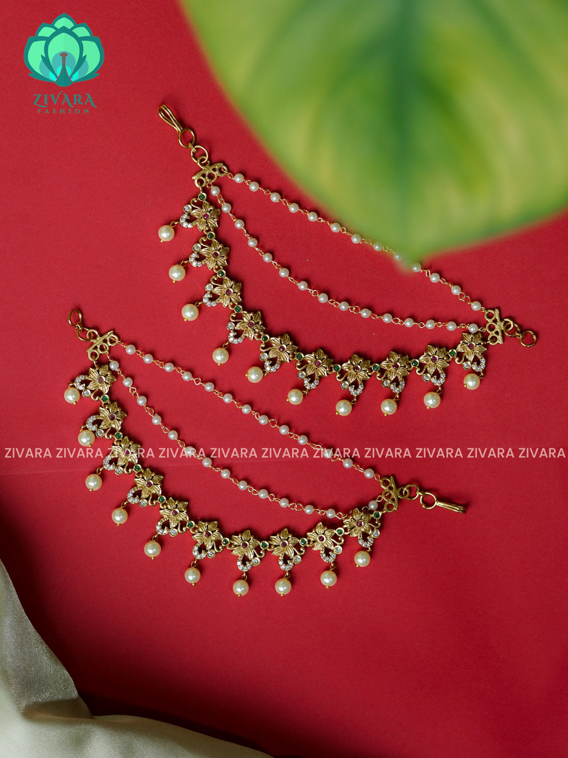 Traditional heavy earchains /maatals- bridal accessory- zivara fashion-latest jewellery collection