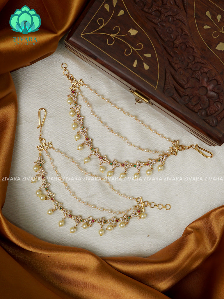 Traditional heavy earchains /maatals- bridal accessory- zivara fashion-latest jewellery collection