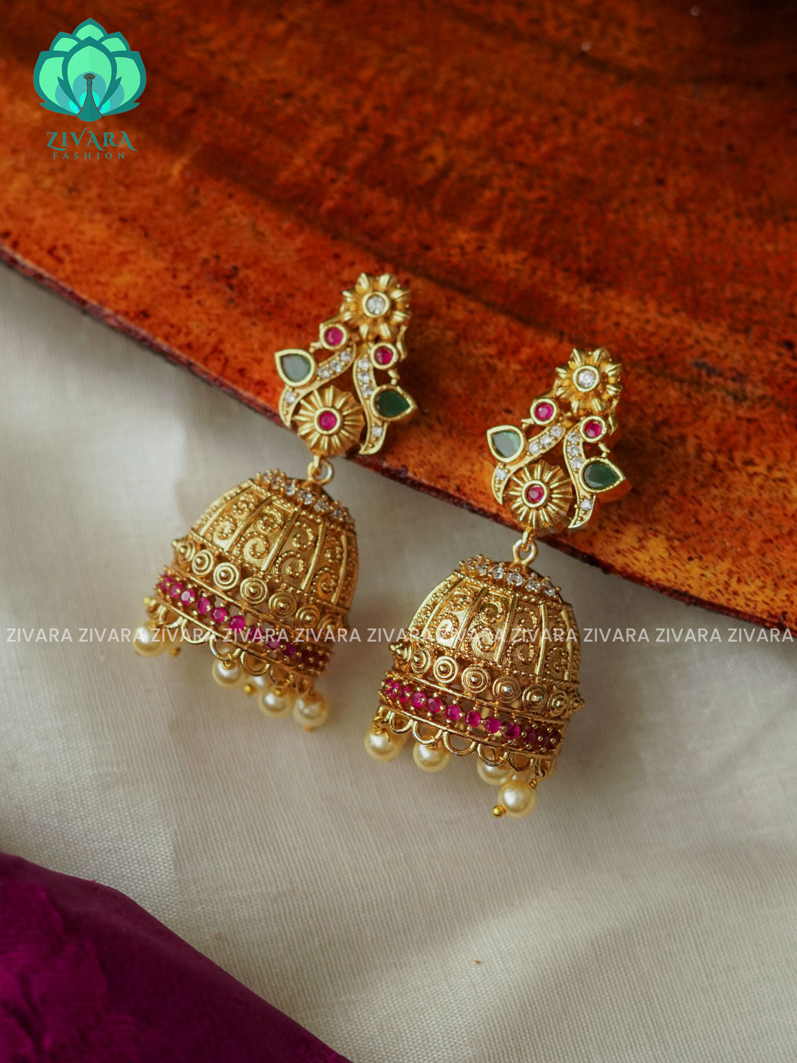 DOUBLE Peacock - TRADITIONAL PREMIUM MATTE  polish JHUMKA- latest jewellery collection- zivara fashion