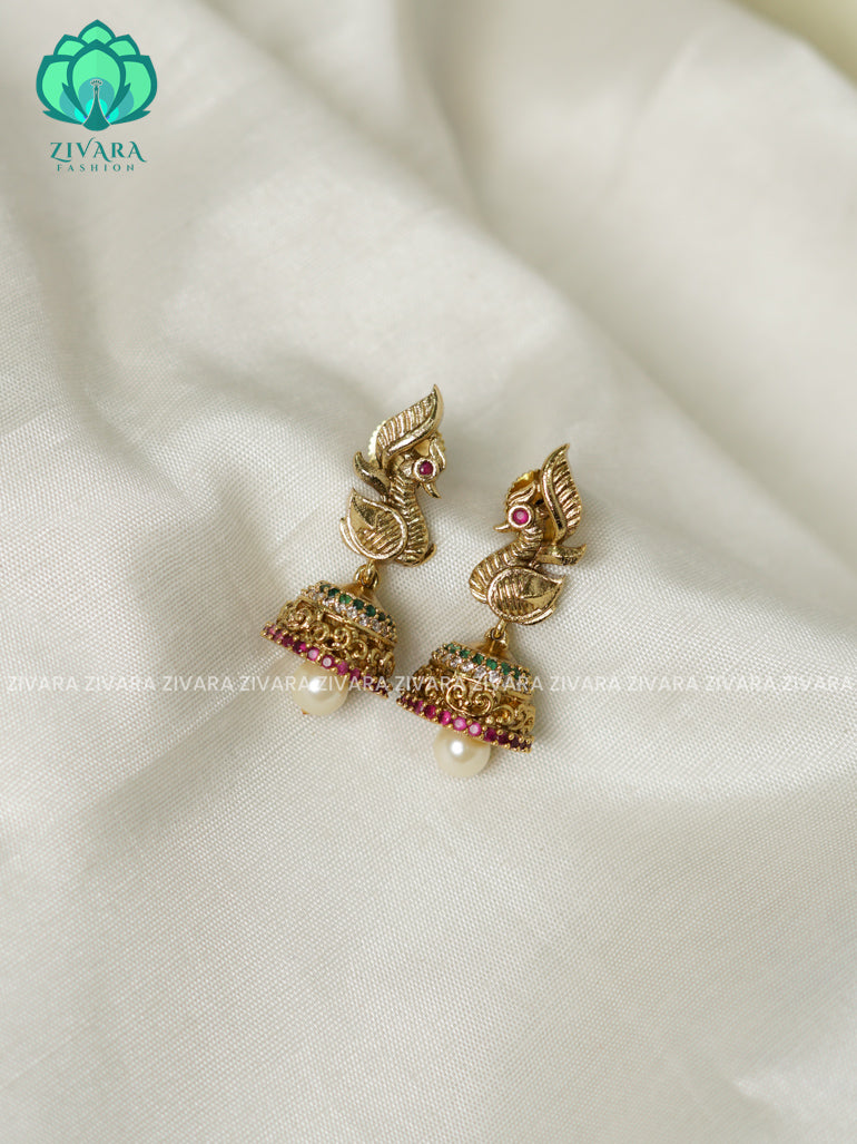 Small size kids friendly - TRADITIONAL PREMIUM MATTE  polish JHUMKA- latest jewellery collection- zivara fashion