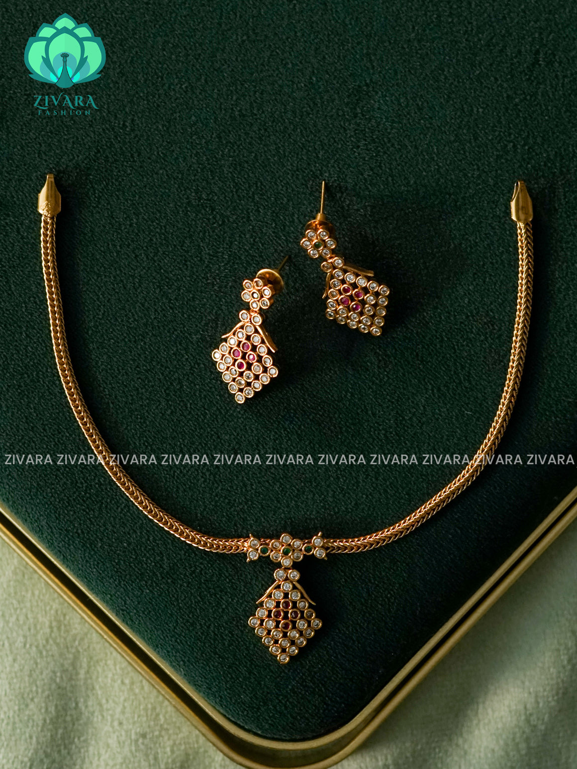 DHRUVA SERIES- SIMPLE KIDS FRIENDLY FLEXIBLE CHAIN  - Traditional south indian premium neckwear - Zivara Fashion- latest jewellery design.