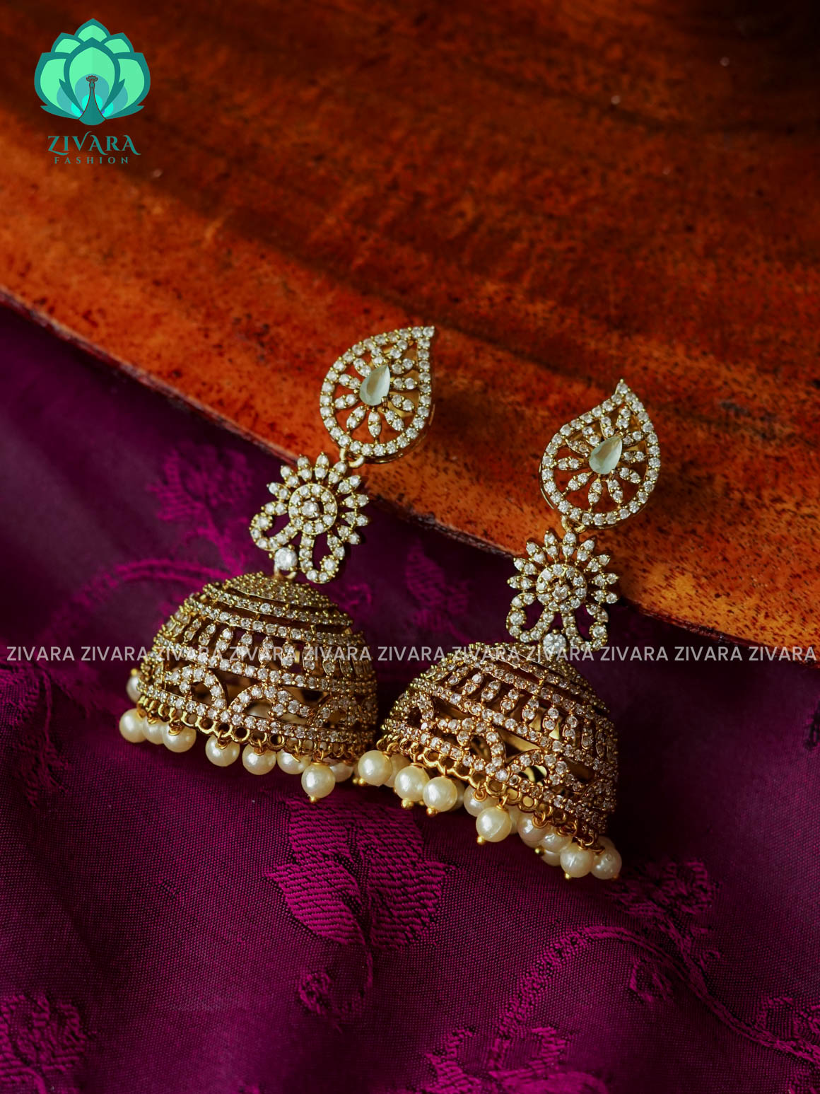 PASTEL GREEN Long AD bridal jhumka - TRADITIONAL PREMIUM MATTE  polish JHUMKA- latest jewellery collection- zivara fashion