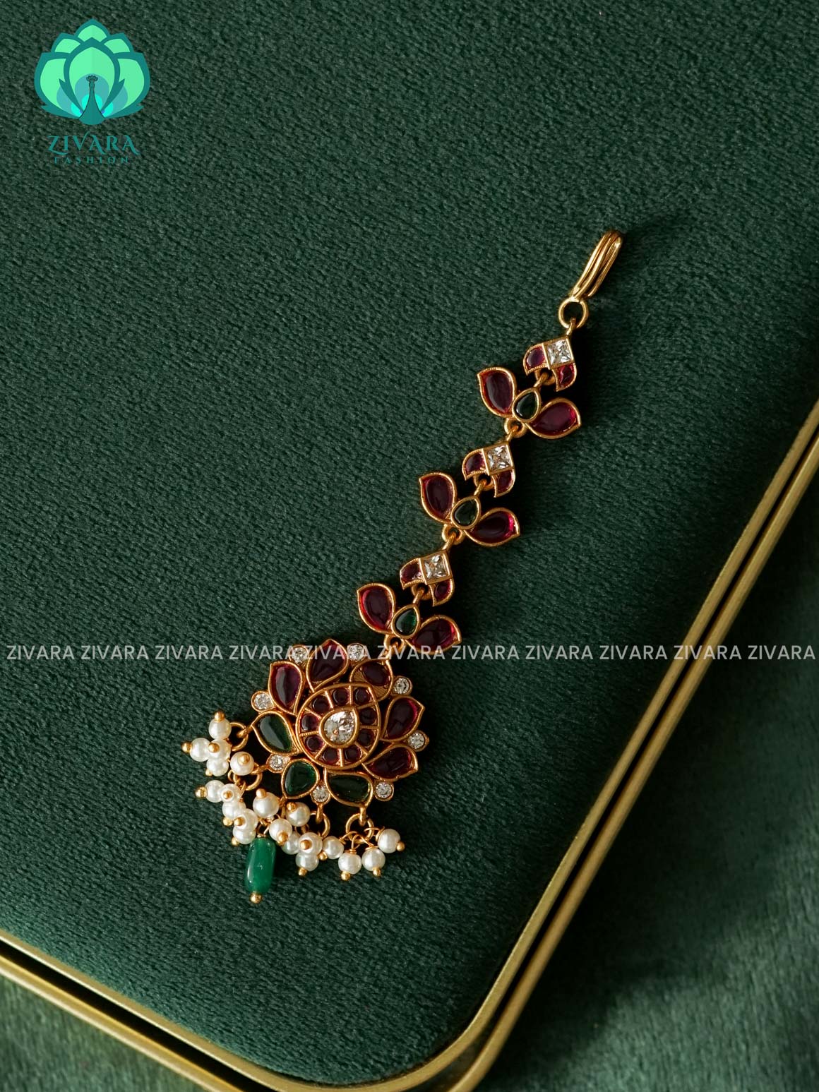 REAL KEMP TIKKA/CHUTTI -  bridal head accessory- latest bridal collection - Zivara fashion