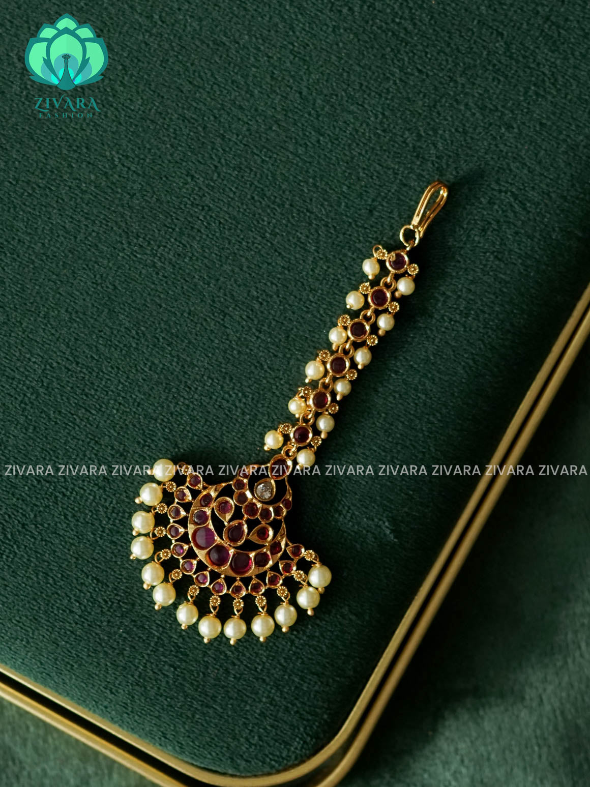 REAL KEMP TIKKA/CHUTTI -  bridal head accessory- latest bridal collection - Zivara fashion