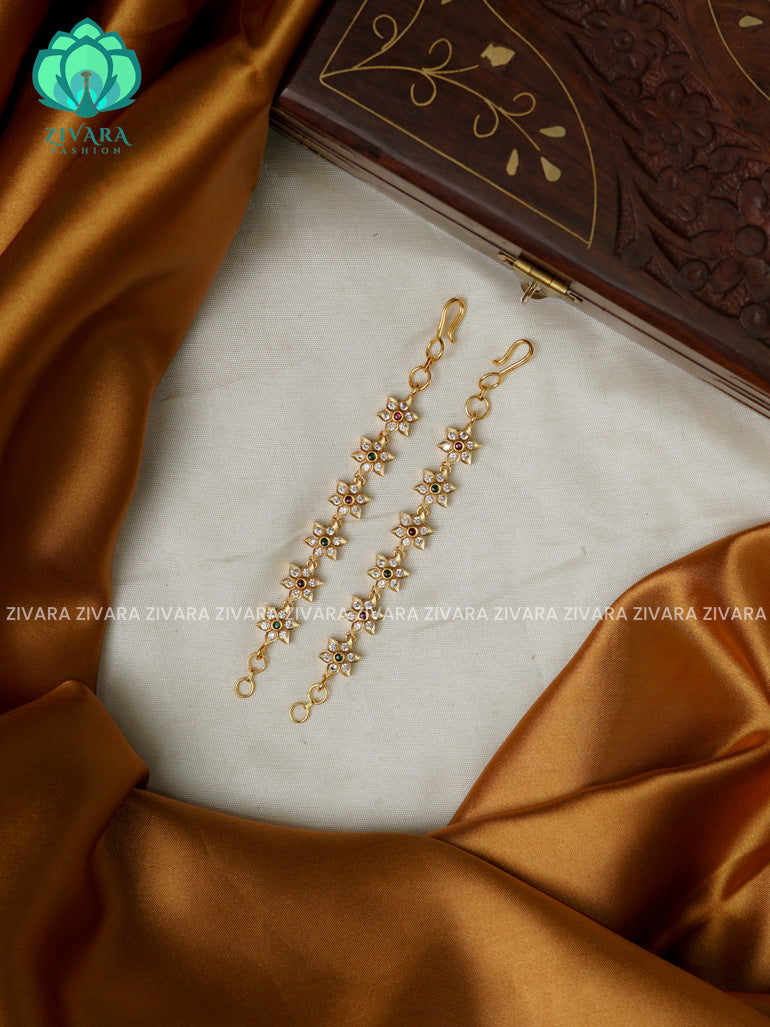 Straight simple chain - Traditional earchains /maatals- bridal accessory- zivara fashion-latest jewellery collection