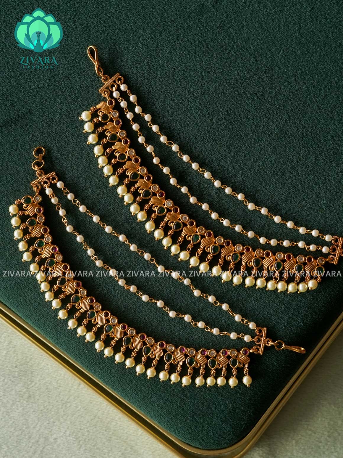 3 layer earchains/maatals- bridal accessory- zivara fashion-latest jewellery collection