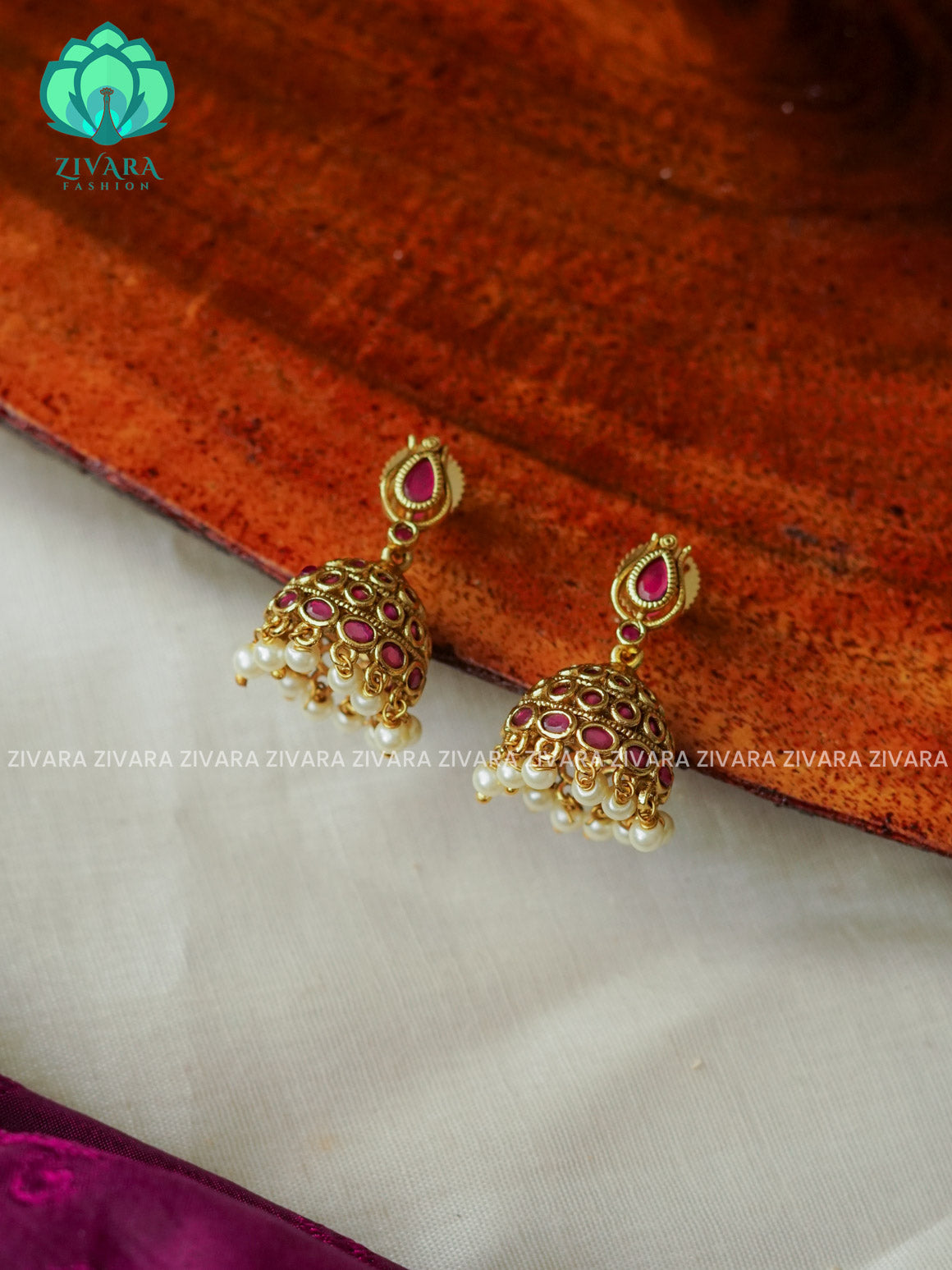 Small size kids friendly - TRADITIONAL PREMIUM MATTE  polish JHUMKA- latest jewellery collection- zivara fashion