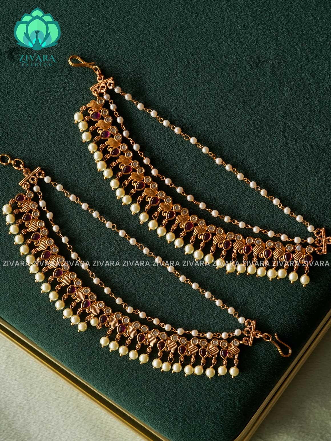 3 layer earchains/maatals- bridal accessory- zivara fashion-latest jewellery collection
