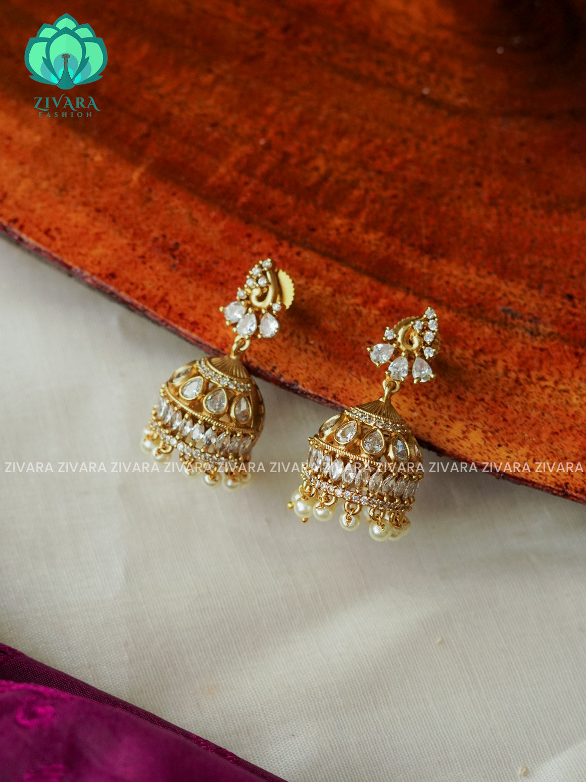 Small size kids friendly - TRADITIONAL PREMIUM MATTE  polish JHUMKA- latest jewellery collection- zivara fashion