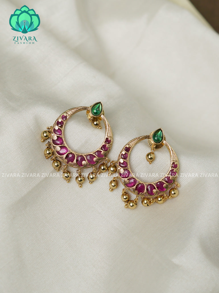 Real kemp bali  TRADITIONAL PREMIUM MATTE  polish STUDS- latest jewellery collection- zivara fashion