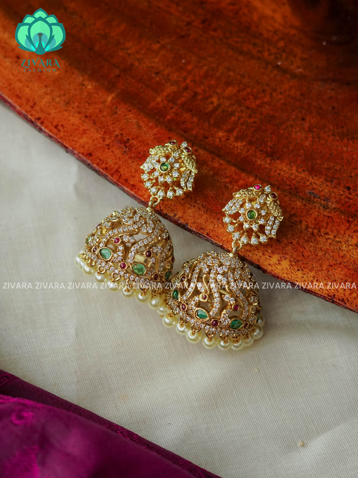 Big ad bridal jhumka - TRADITIONAL PREMIUM MATTE  polish JHUMKA- latest jewellery collection- zivara fashion